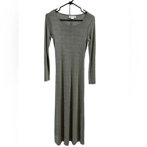 Vintage Francine Browner long sleeve silver formal gown